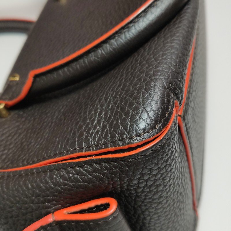 Delvaux Coolbox迷你牛皮拼色D形飾扣斜挎包單肩包-12