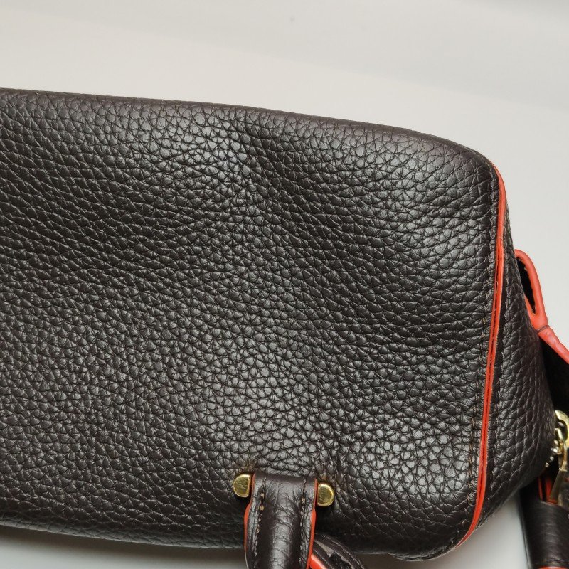 Delvaux Coolbox迷你牛皮拼色D形飾扣斜挎包單肩包-16