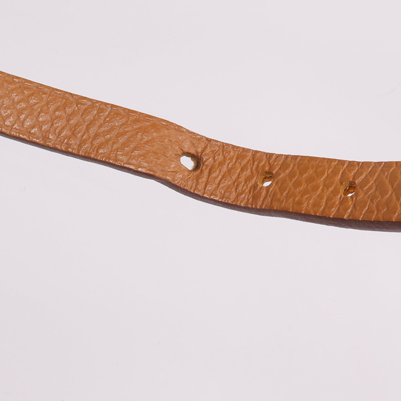 HERMES Swift皮革Behapi Double Tour Bracelet銀扣手帶Orange/Gold-7