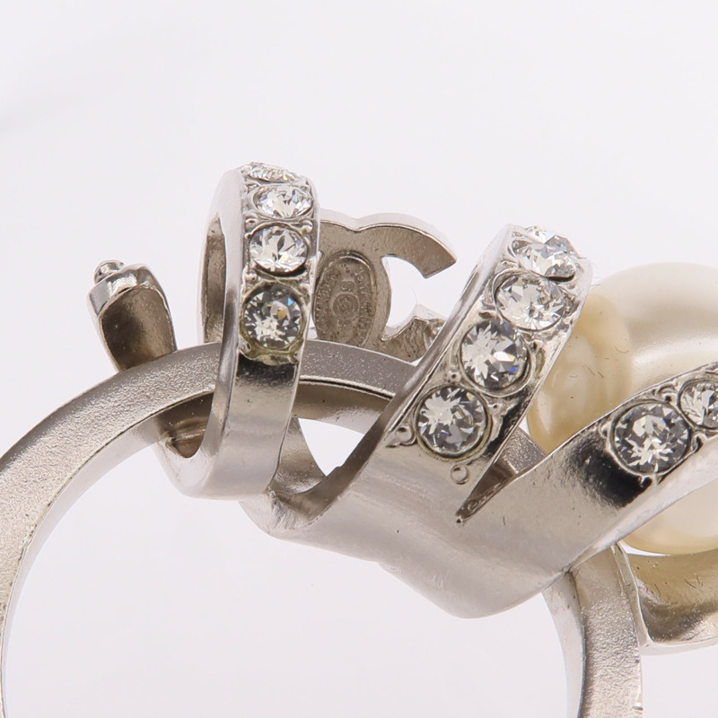 CHANEL PVC/金屬Ring戒指US#6-6
