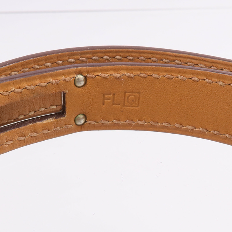 HERMES Swift皮革Kelly Double Tour Bracelet銀扣手帶Etoupe-7
