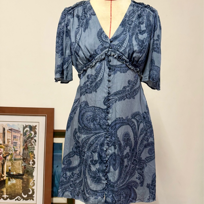 Allsaints 圖騰短洋裝 波希米亞風短洋裝-0