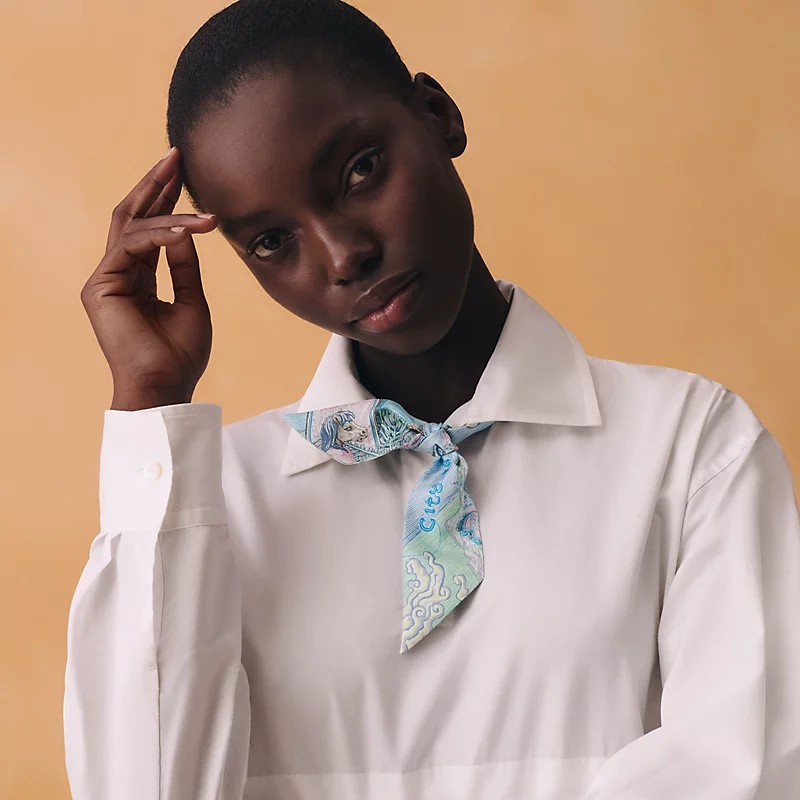 2026新款 全新 愛馬仕City of Light Twilly絲巾 原價NT$ 8,400-2