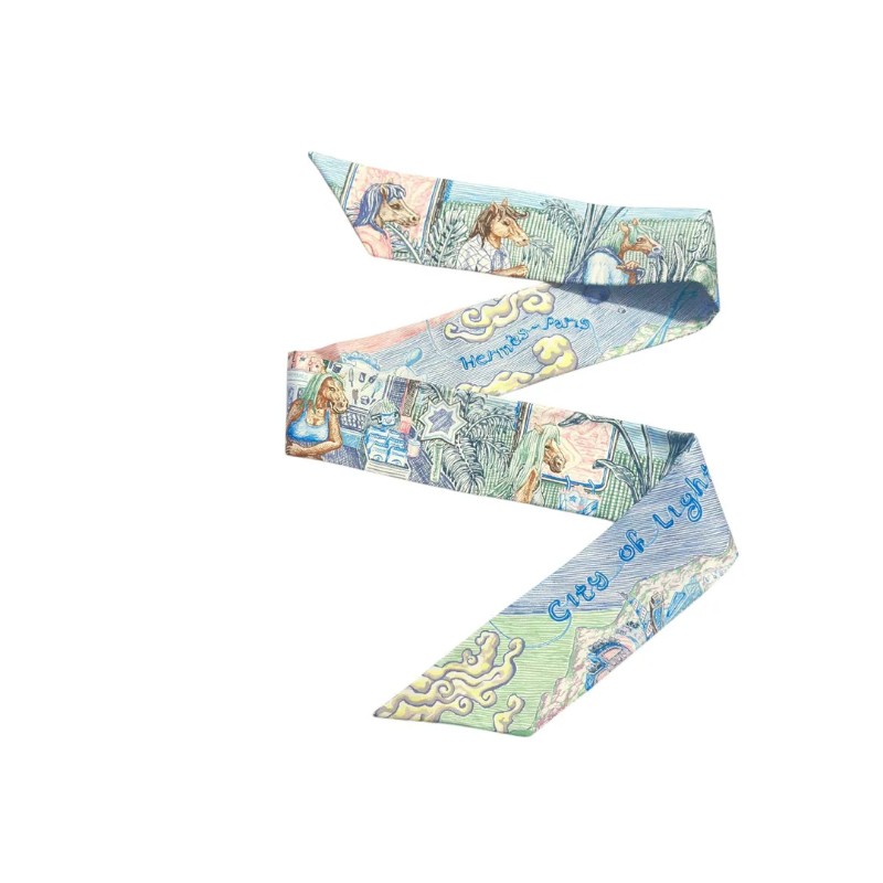 2026新款 全新 愛馬仕City of Light Twilly絲巾 原價NT$ 8,400-4