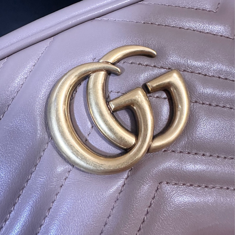 Gucci Marmont 中號相機包 (24cm) 藕粉色-4