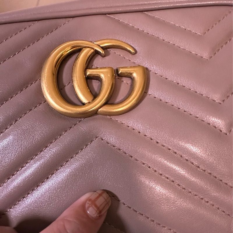 Gucci Marmont 中號相機包 (24cm) 藕粉色-15
