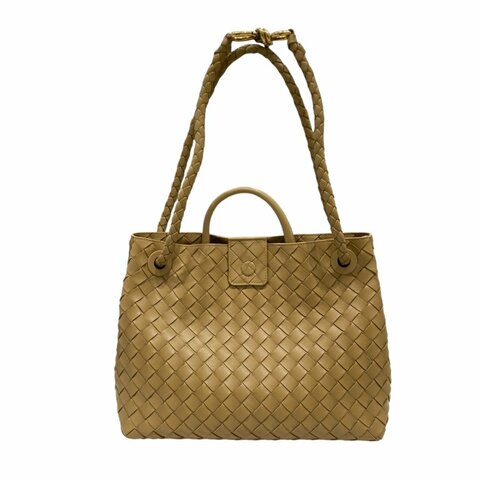 BOTTEGA VENETA 寶緹嘉 ANDIAMO 羊皮編織 手提/拖特兩用包 橡木色