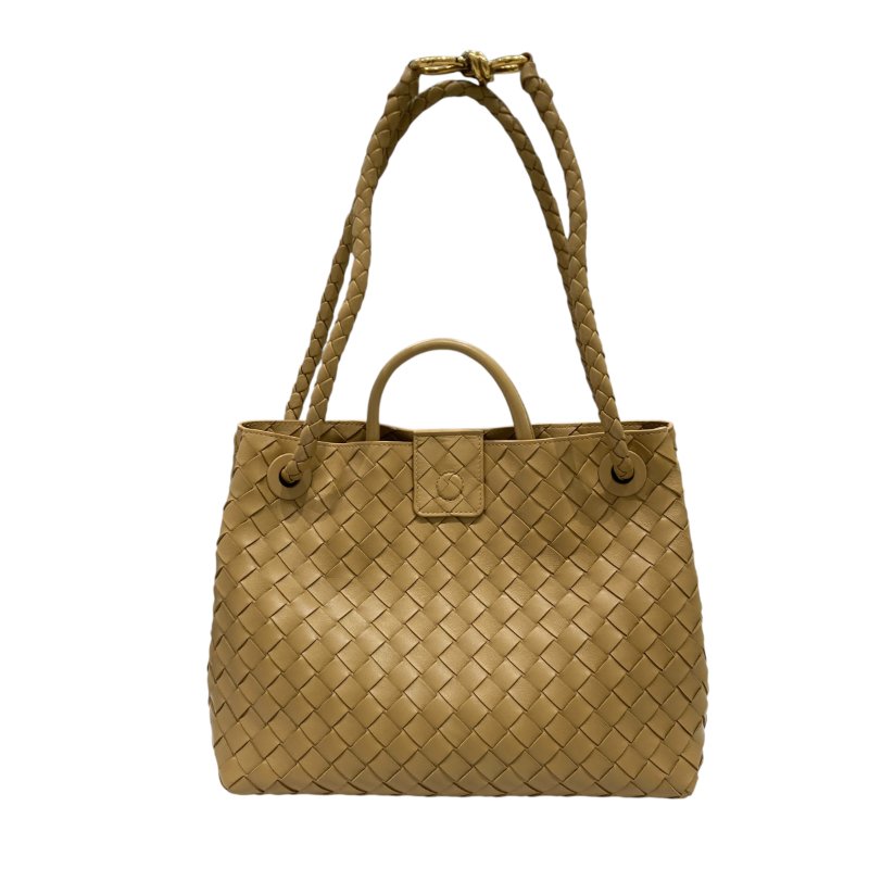 BOTTEGA VENETA 寶緹嘉 ANDIAMO 羊皮編織 手提/拖特兩用包 橡木色-0