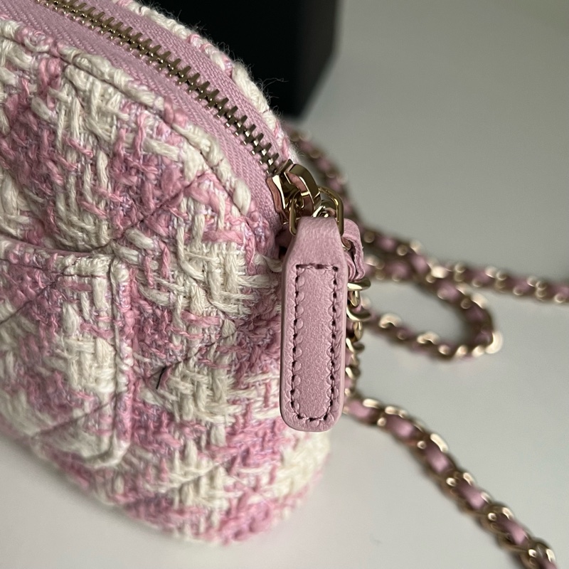Chanel VIP限定千鳥格粉色貝殼包-7
