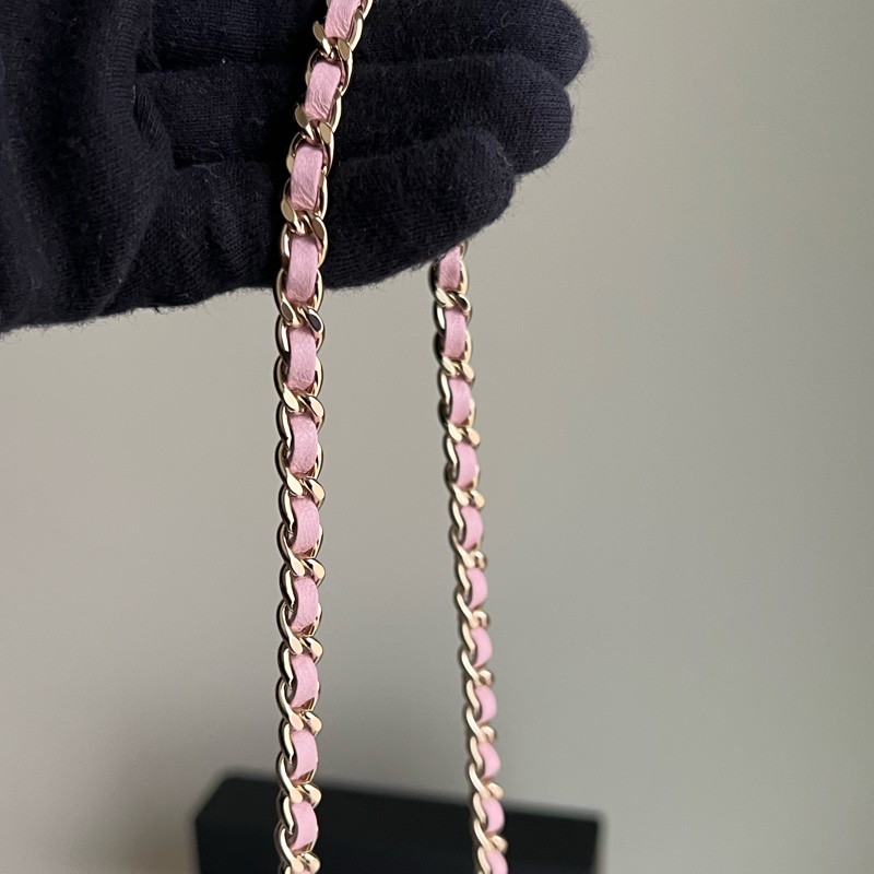 Chanel VIP限定千鳥格粉色貝殼包-11