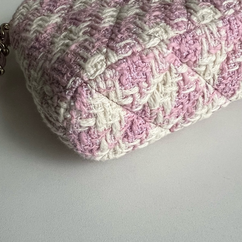 Chanel VIP限定千鳥格粉色貝殼包-15