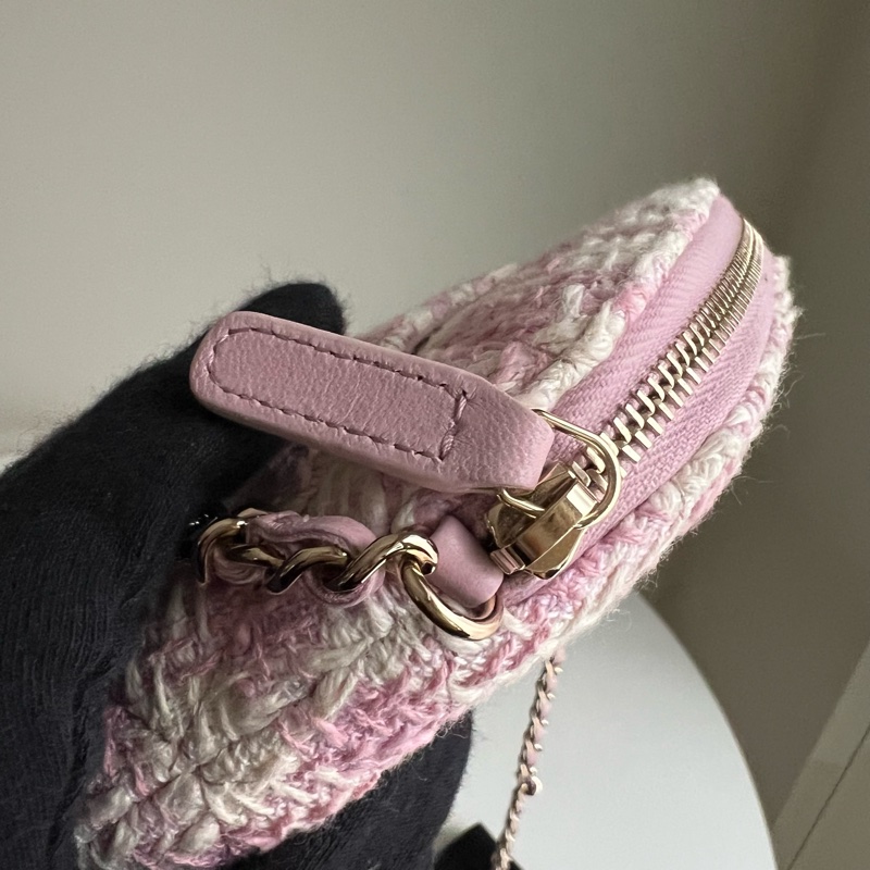 Chanel VIP限定千鳥格粉色貝殼包-18