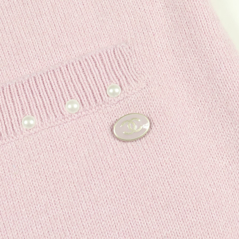 香奈兒 COCO 標誌紐帶無袖針織連身裙 #40 棉羊絨二手-6