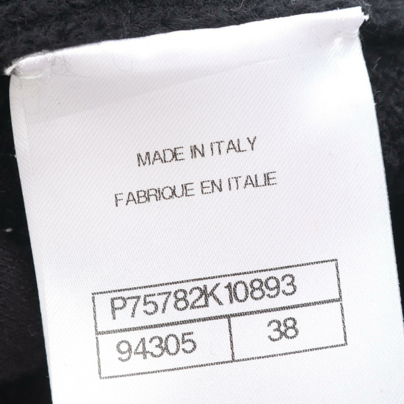 香奈兒 COCO 標誌鏈條飾邊無袖連身裙 #38 羊絨黑色二手女裝 CC-3