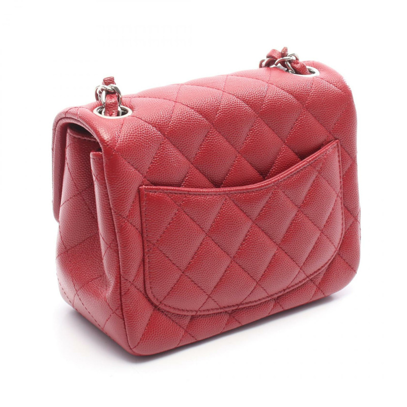 香奈兒迷你絎縫鏈條肩背斜背包 A35200 紅色皮革 SHW 二手-1