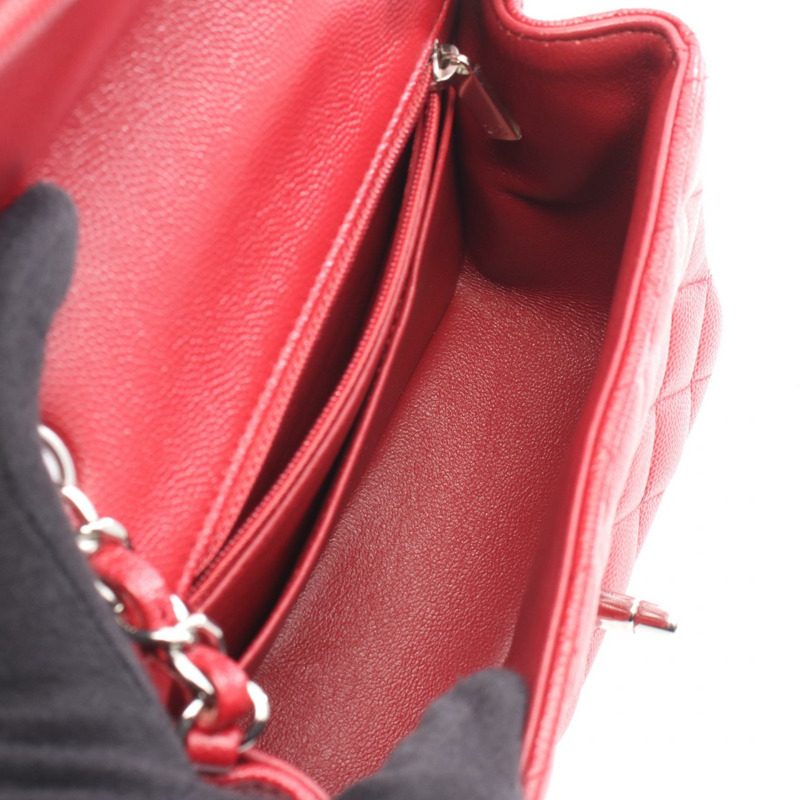 香奈兒迷你絎縫鏈條肩背斜背包 A35200 紅色皮革 SHW 二手-2