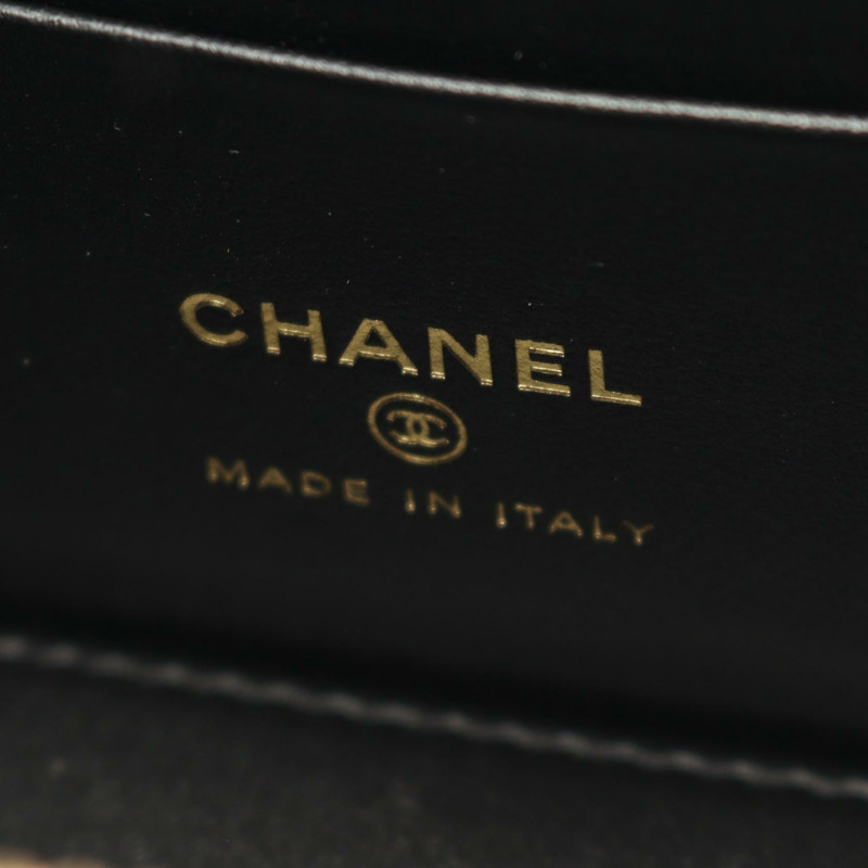 香奈兒 (CHANEL) Matelasse 肩鍊斜挎化妝包，小牛皮材質，黑色，二手，金色五金-3