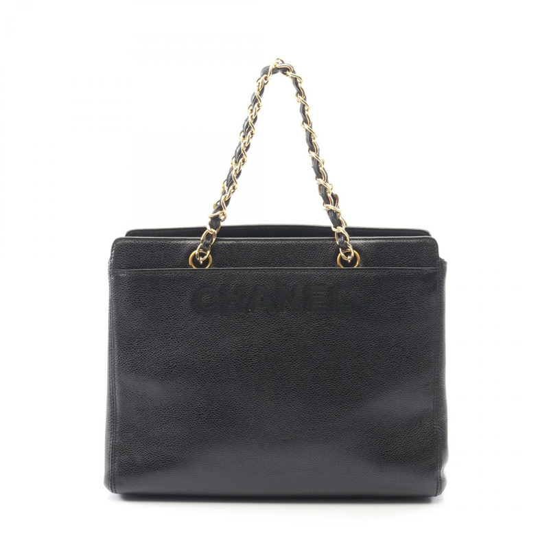 香奈兒 (CHANEL) 鏈條手提包 A08913 黑色小牛皮二手女士金色五金 Coco CC-0