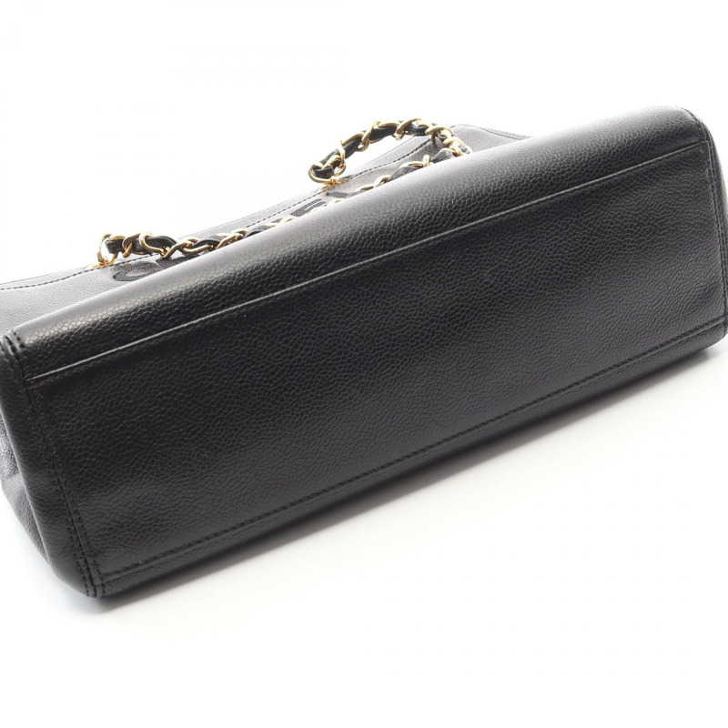 香奈兒 (CHANEL) 鏈條手提包 A08913 黑色小牛皮二手女士金色五金 Coco CC-6