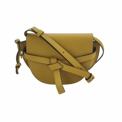 Loewe Gate迷你牛皮純色蝴蝶結束帶斜挎包單肩包 9.8新