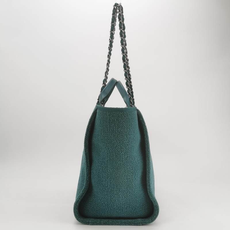 Chanel Deauville沙灘包大號牛皮拼色大Logo字母單肩包-3