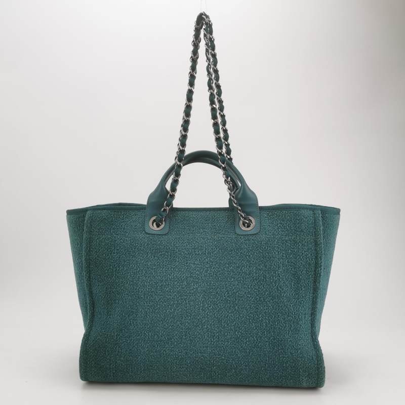 Chanel Deauville沙灘包大號牛皮拼色大Logo字母單肩包-4