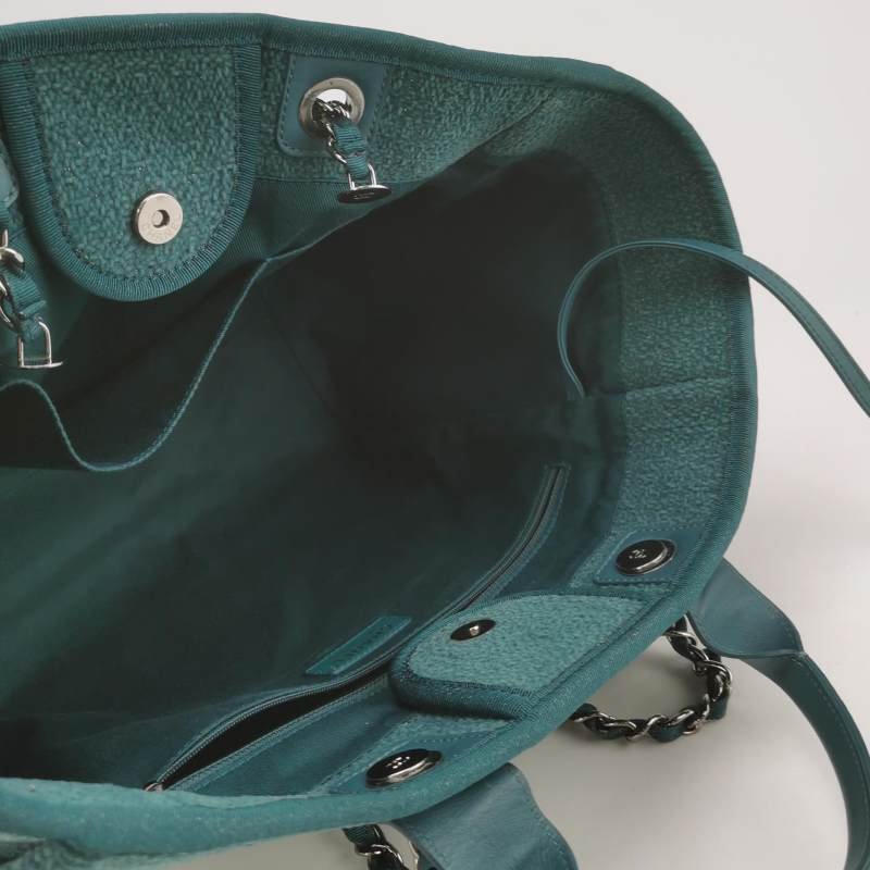 Chanel Deauville沙灘包大號牛皮拼色大Logo字母單肩包-6