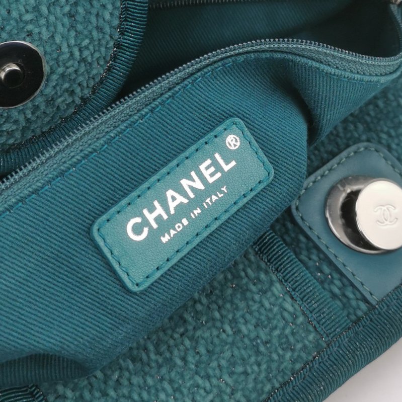 Chanel Deauville沙灘包大號牛皮拼色大Logo字母單肩包-7