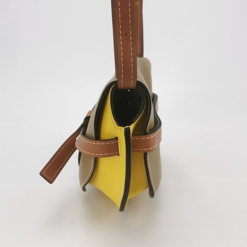 Loewe Gate小號牛皮拼色蝴蝶結束帶斜挎包單肩包-2