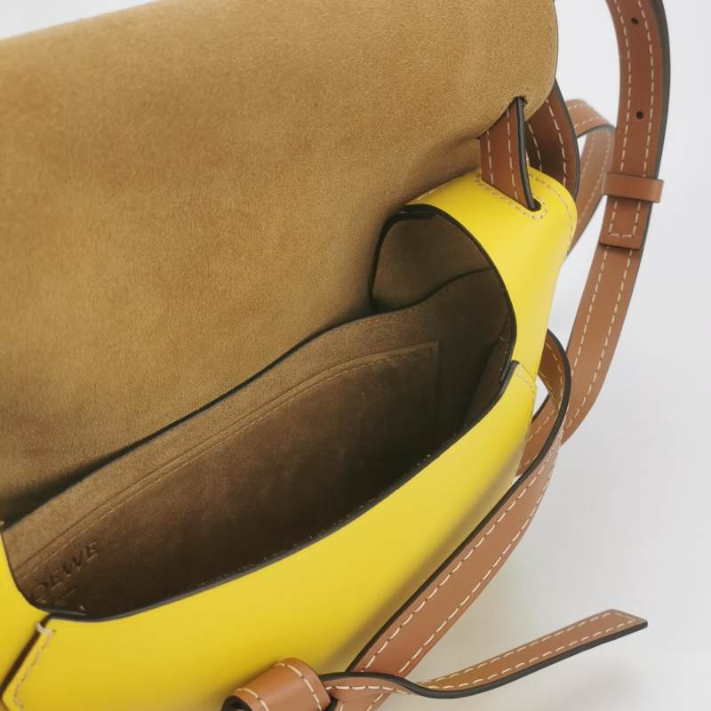 Loewe Gate小號牛皮拼色蝴蝶結束帶斜挎包單肩包-6