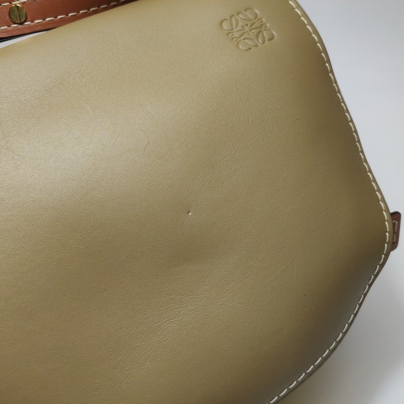 Loewe Gate小號牛皮拼色蝴蝶結束帶斜挎包單肩包-16