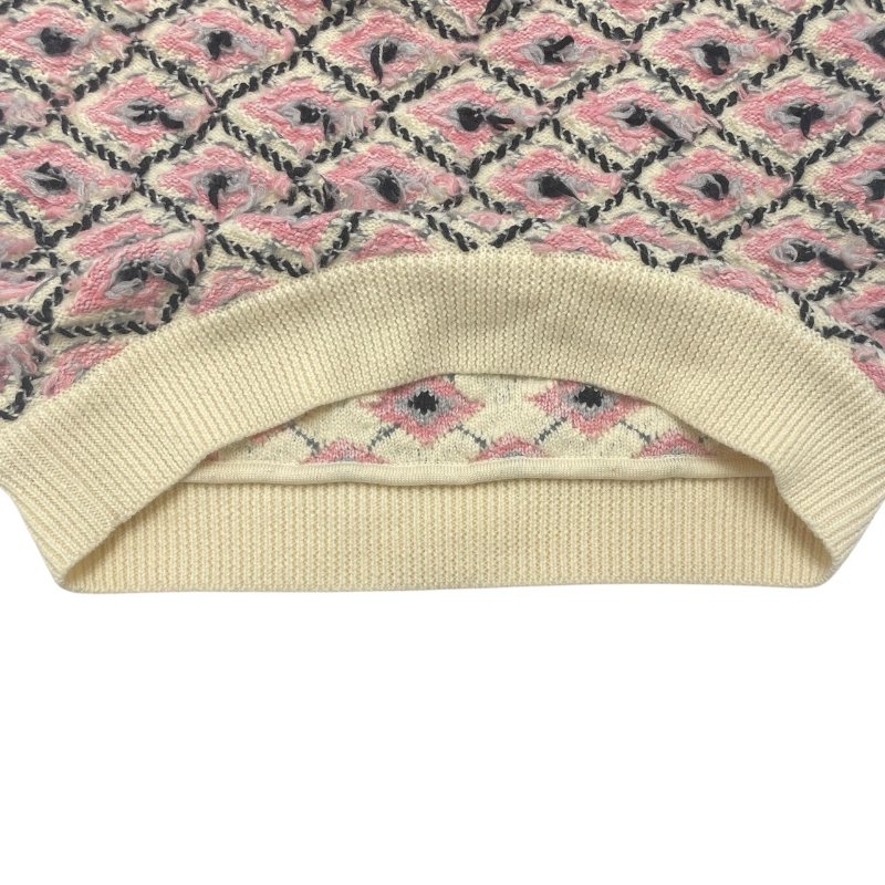 CHANEL 香奈兒 P51 毛呢短袖上衣 羊毛×喀什米爾羊毛 粉色系 40碼-7