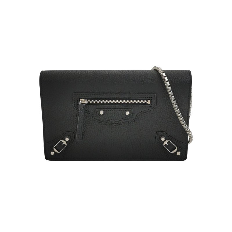 Balenciaga Classic City機車包牛皮純色鉚釘拉鏈斜挎包單肩包-0