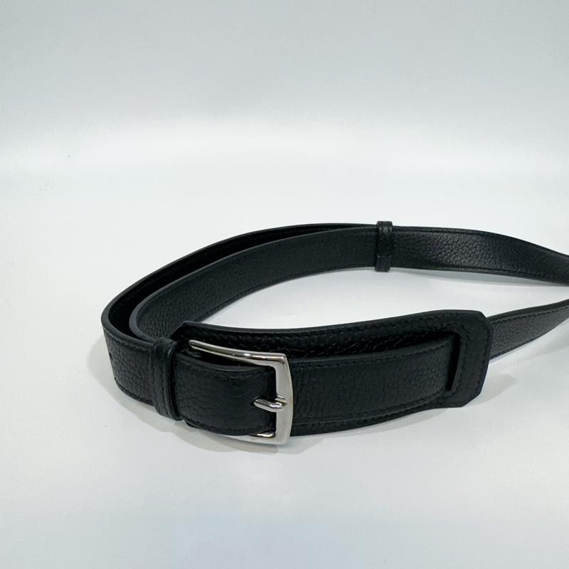 Hermes 89黑T/C皮銀釦Jypsiere28斜背包（男女通用）-13