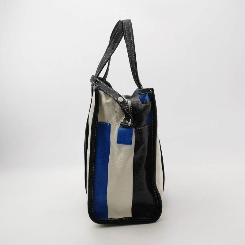 Balenciaga Bazar油蠟皮拼色logo小微標斜挎包-2