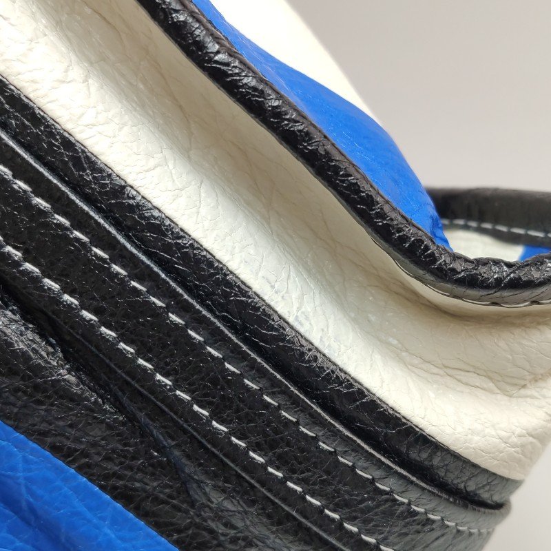 Balenciaga Bazar油蠟皮拼色logo小微標斜挎包-15
