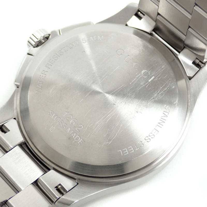 Gucci G-Timeless 男士石英計時腕錶，不鏽鋼材質，型號 YA126272，電池供電-2