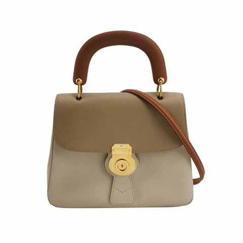 Burberry DK88中號牛皮拼色字母Logo鎖扣斜挎包