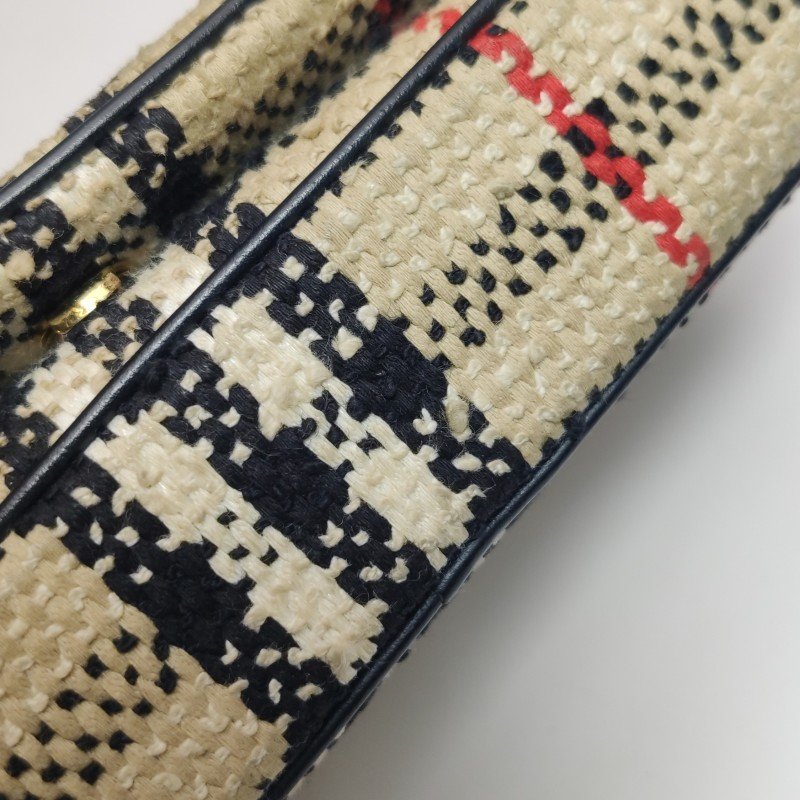 Burberry Lola蘿納包迷你拼色格紋編織絎縫斜挎包單肩包-18