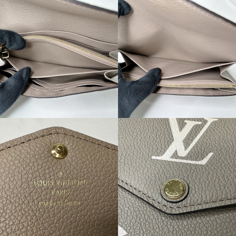 LV Sarah斑鳩灰翻蓋長夾-7