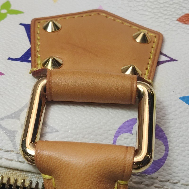 Louis Vuitton(LV)Speedy30植鞣革白三彩波士頓包手提包-8