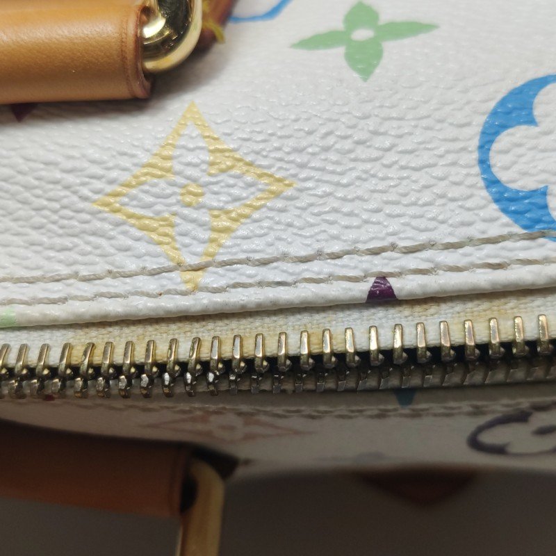 Louis Vuitton(LV)Speedy30植鞣革白三彩波士頓包手提包-19