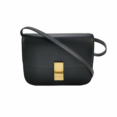 Celine Classic Box豆腐包中號牛皮純色按壓式鎖扣單肩包