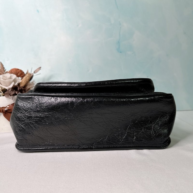 YSL NIKI黑金皮革中型肩背包-8