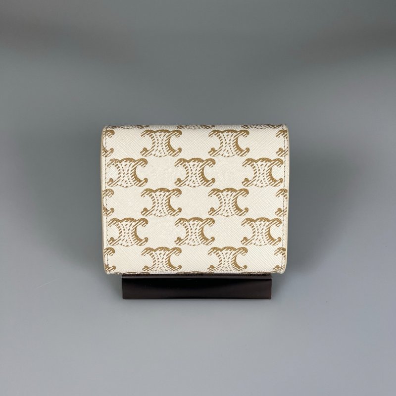 CELINE 白老花凱旋門三折短夾-1