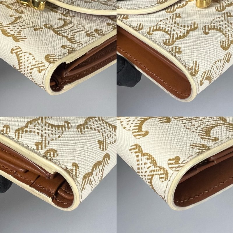 CELINE 白老花凱旋門三折短夾-9