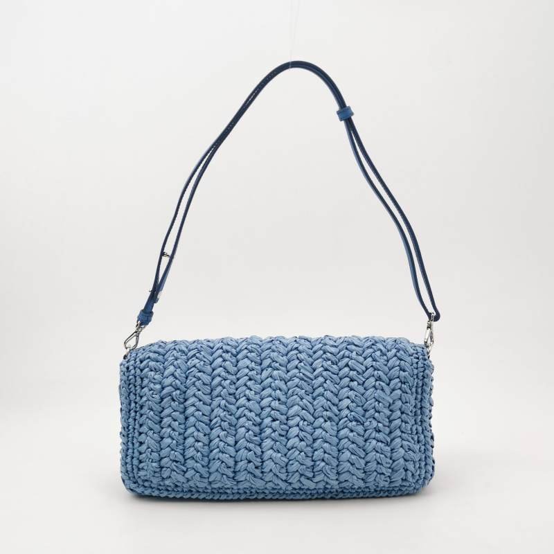 Miu Miu Miu Crystal 系列純色金屬扣珩縫鑽飾單肩包-4