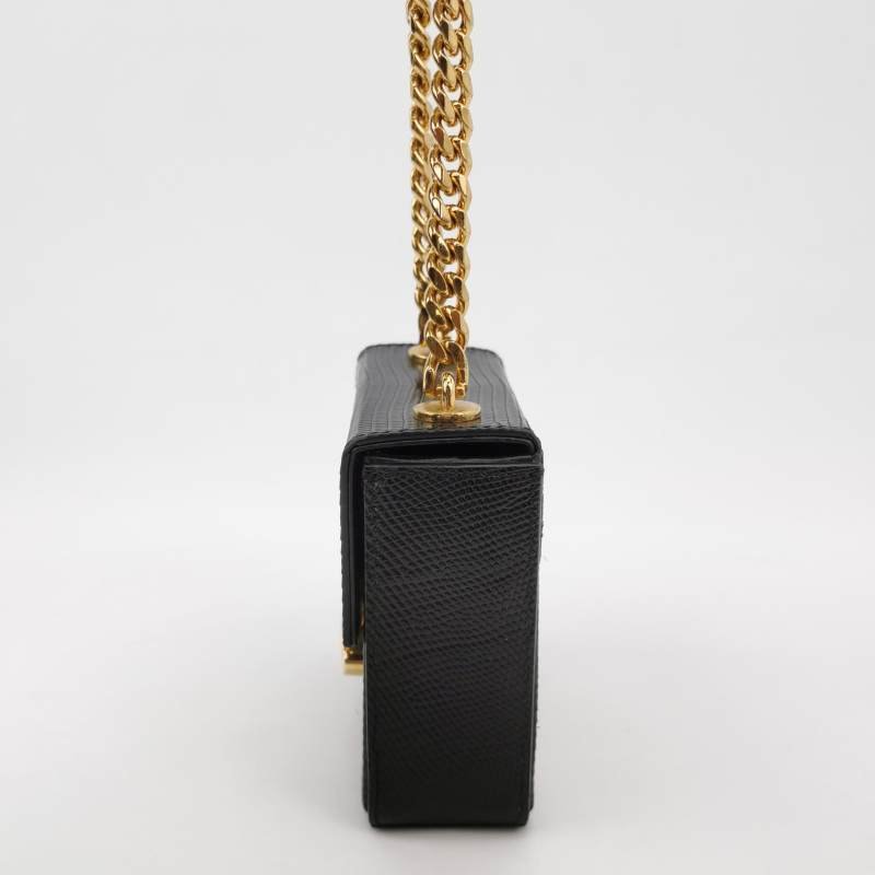 Celine Box Triomphe蜥蜴皮凱旋門Logo單肩包-2