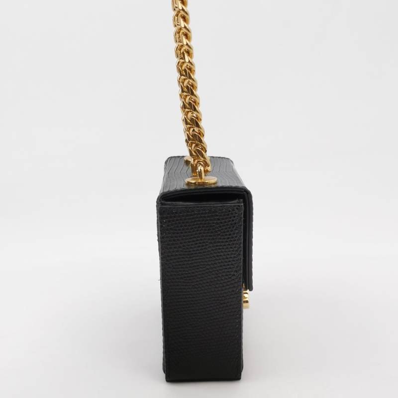 Celine Box Triomphe蜥蜴皮凱旋門Logo單肩包-3