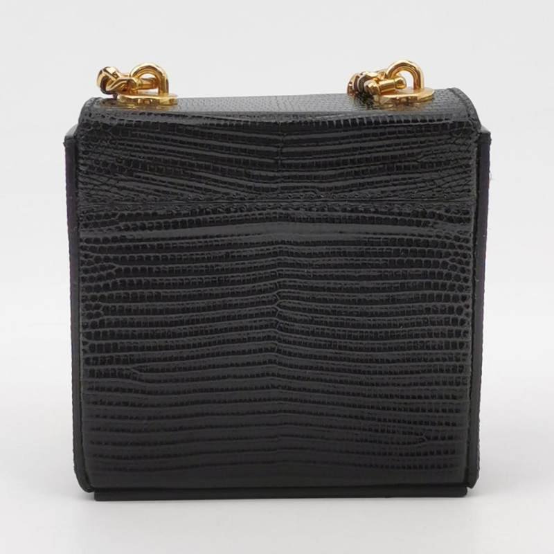 Celine Box Triomphe蜥蜴皮凱旋門Logo單肩包-4